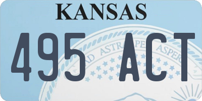 KS license plate 495ACT