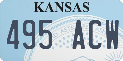 KS license plate 495ACW