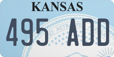 KS license plate 495ADD
