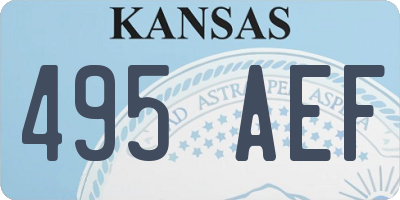 KS license plate 495AEF