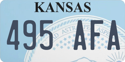 KS license plate 495AFA