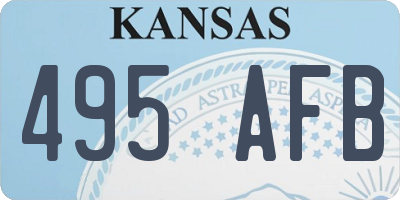 KS license plate 495AFB