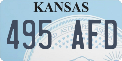 KS license plate 495AFD