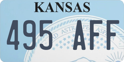 KS license plate 495AFF