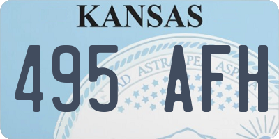 KS license plate 495AFH