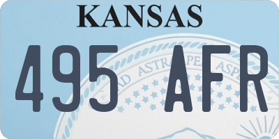 KS license plate 495AFR