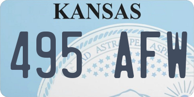 KS license plate 495AFW