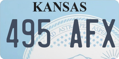 KS license plate 495AFX