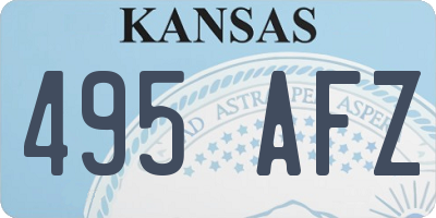 KS license plate 495AFZ