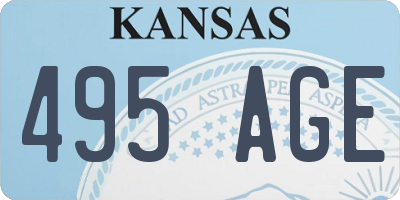 KS license plate 495AGE