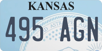 KS license plate 495AGN