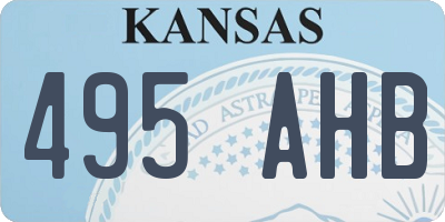 KS license plate 495AHB