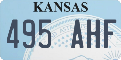 KS license plate 495AHF