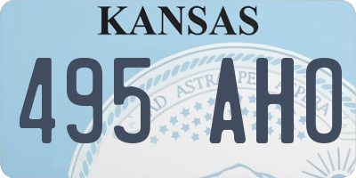 KS license plate 495AHO