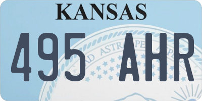 KS license plate 495AHR