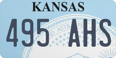 KS license plate 495AHS