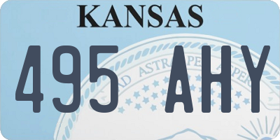 KS license plate 495AHY