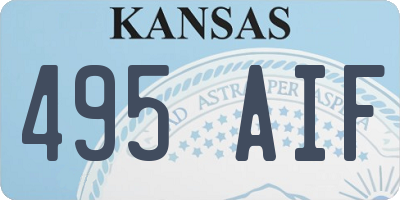 KS license plate 495AIF