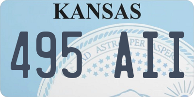 KS license plate 495AII