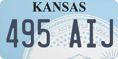 KS license plate 495AIJ