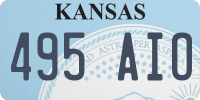 KS license plate 495AIO