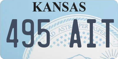 KS license plate 495AIT
