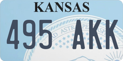 KS license plate 495AKK