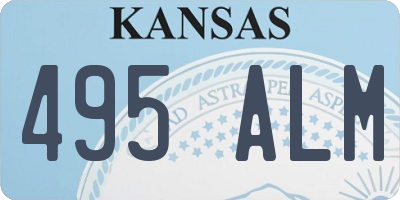 KS license plate 495ALM