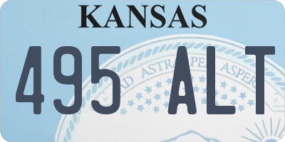 KS license plate 495ALT