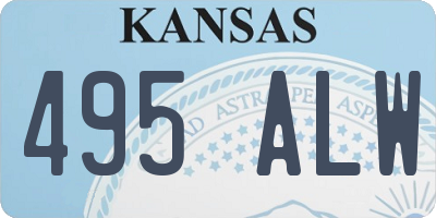 KS license plate 495ALW