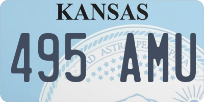 KS license plate 495AMU