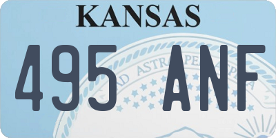 KS license plate 495ANF