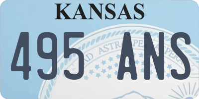 KS license plate 495ANS