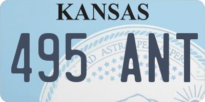 KS license plate 495ANT