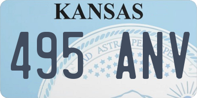 KS license plate 495ANV