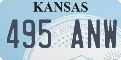 KS license plate 495ANW
