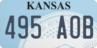KS license plate 495AOB