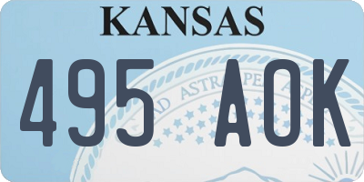 KS license plate 495AOK