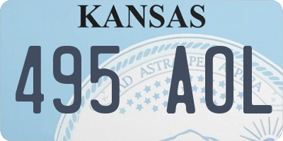 KS license plate 495AOL