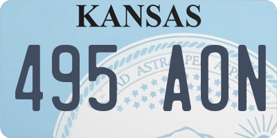 KS license plate 495AON