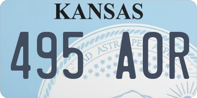 KS license plate 495AOR