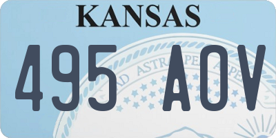 KS license plate 495AOV