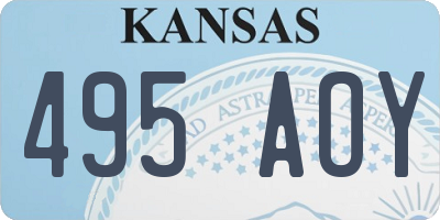 KS license plate 495AOY