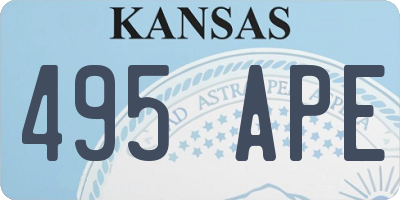 KS license plate 495APE