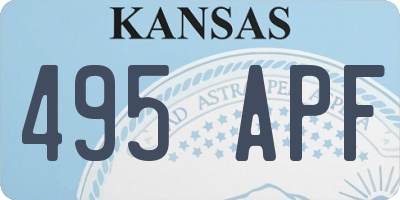 KS license plate 495APF