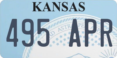 KS license plate 495APR