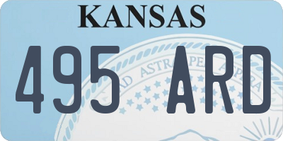 KS license plate 495ARD