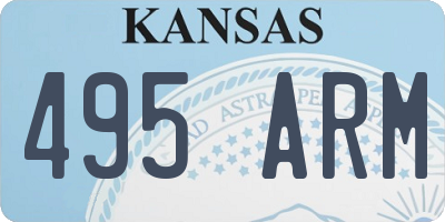 KS license plate 495ARM