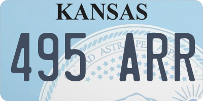KS license plate 495ARR