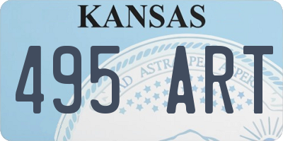 KS license plate 495ART